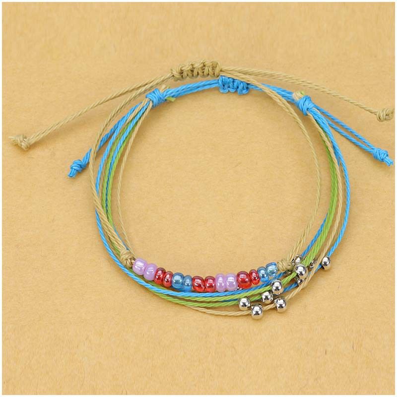 Bohemian Wax Thread Hand-woven 6-wire Beaded Bracelet_voghion.com