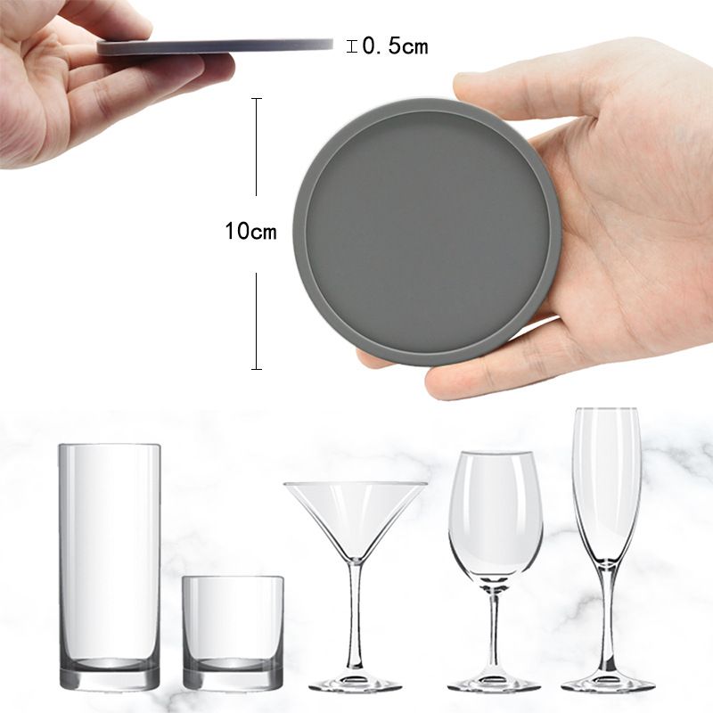 Sottobicchiere in silicone per la tavola di Pasqua, rotondo, 10 cm, antiscivolo, con isolamento termico, con logo stampato, per tazza d'acqua e caffè_voghion.com