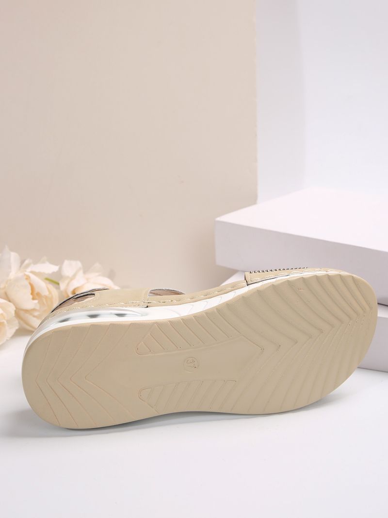 Sandali con zeppa e plateau da donna con plateau e strass con paillettes e cuscino d'aria_voghion.com