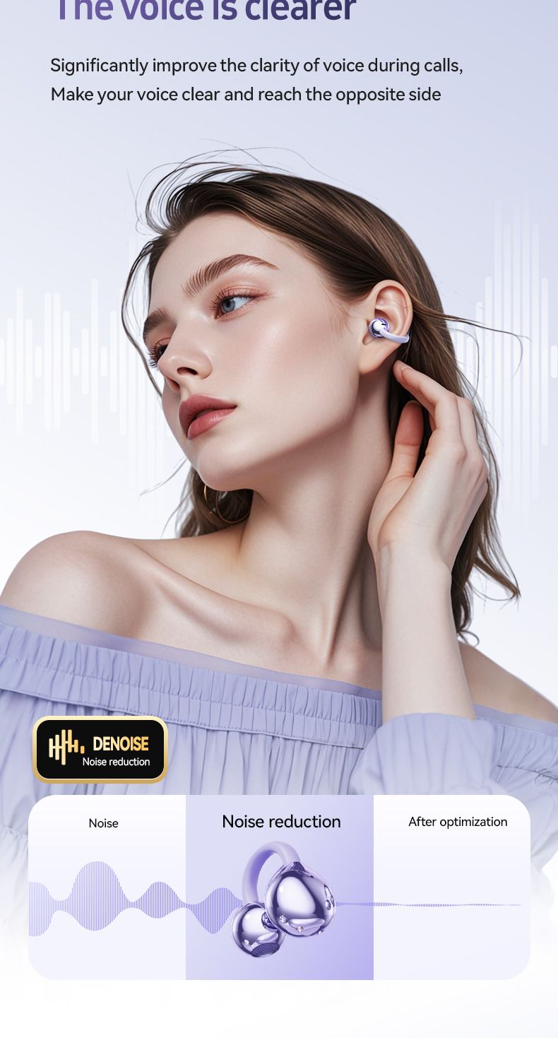 Écouteurs Bluetooth sans fil à conduction osseuse, longue durée de vie, réduction du bruit, pour le sport_voghion.com