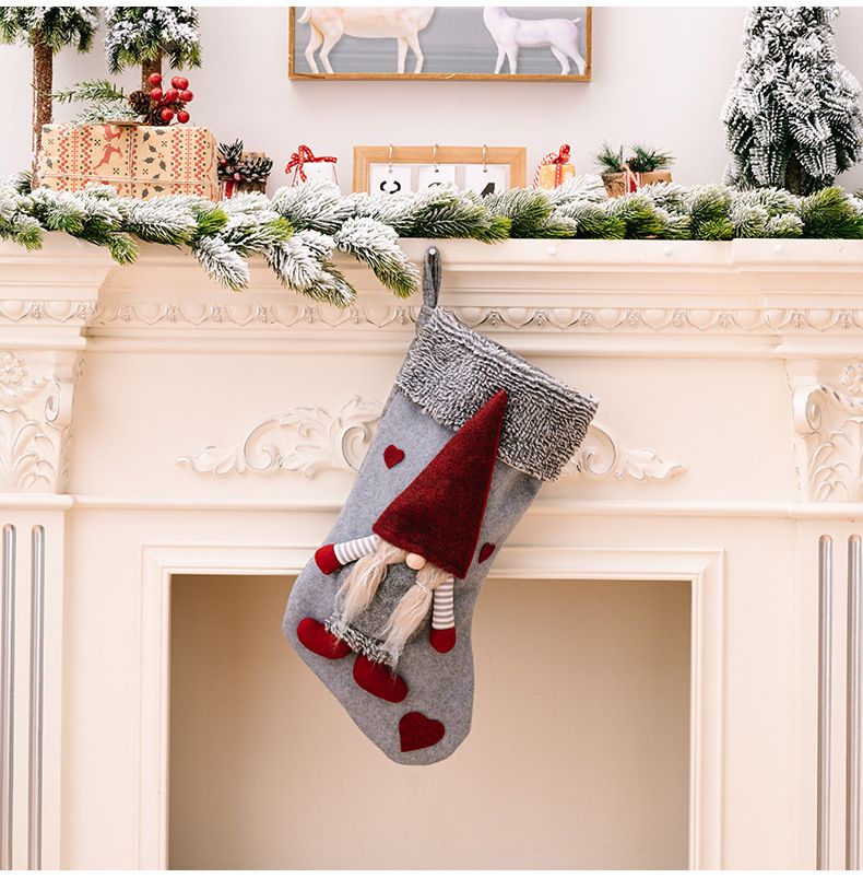 Articole pentru decorațiuni de Crăciun Șosete de Crăciun pentru vârstnici cu pădure nordică, șosete decorative Rudolf, cadouri pentru copii_voghion.com