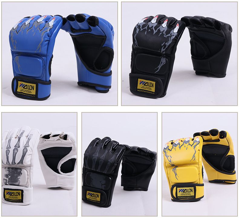 Sanda Boxen Kampftraining Praktischer Wettkampf MMA Vergrößerte und Verdickte Langlebige Fitnesshandschuhe Auslaufsichere Finger_voghion.com