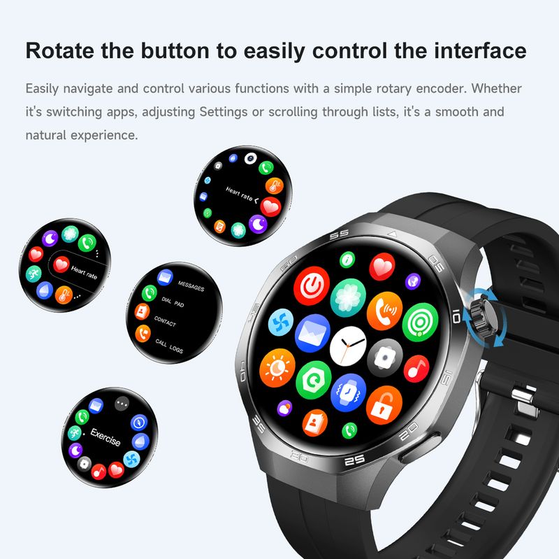 Nowy inteligentny zegarek NFC GPS Motion Track 1,53" ekran HD Wielowymiarowy inteligentny zegarek do monitorowania zdrowia odpowiedni dla systemów Android i iOS_voghion.com