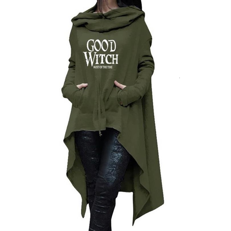 Long dress Hoodies For Women Halloween good witch Letters Print cloak Punk Hoodies Woman Kawaii Sweatshirt Femmes Tops_voghion.com