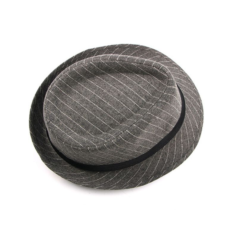 Drivedirect Jazz Cap mit breiter Krempe, klassischer Herbst-Winter-Fedora-Hut mit Streifendesign für den täglichen Gebrauch_voghion.com