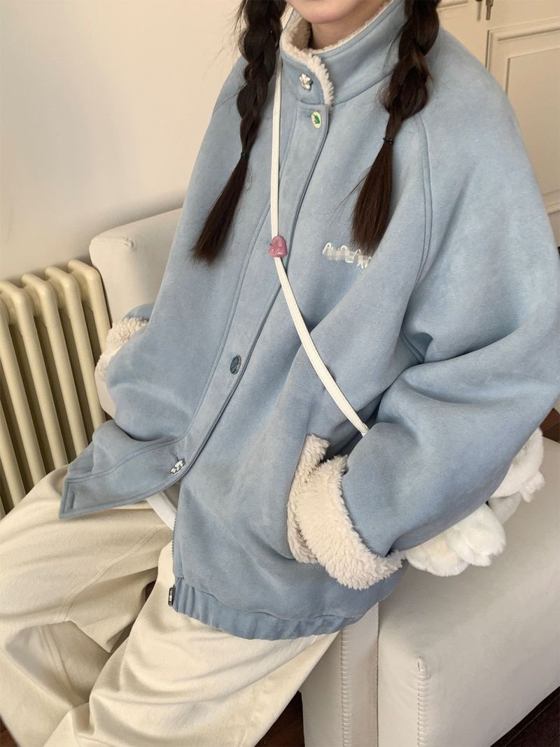 Nuovo cappotto in lana d'agnello 2024 per donna, autunno e inverno, foderato in pile, spesso, in pelle scamosciata imitazione pecora, casual_voghion.com