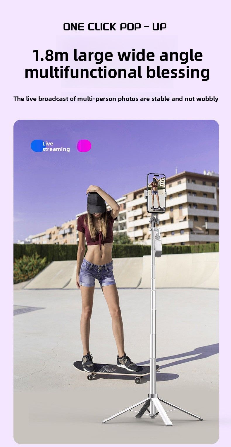 2023 New Model Phone Selfie Stick Type-C Charging Bluetooth Remote Control Stabilizer One-Click Open Four-Legged Stand_voghion.com