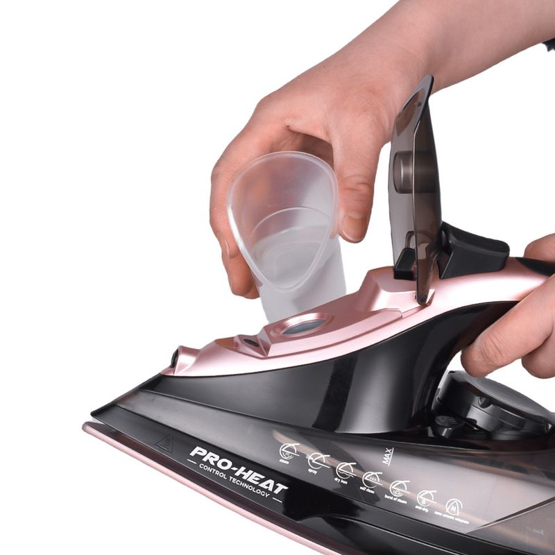 Ceramic Soleplate Steam Iron, Rose Gold Dry & Wet Dual-Use Electric Iron, 2000W, EU Standard_voghion.com