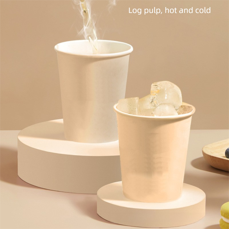 Natural Brown Disposable Paper Cups, Thickened & Durable For Hot/Cold Drinks, For Household Commercial Office_voghion.com