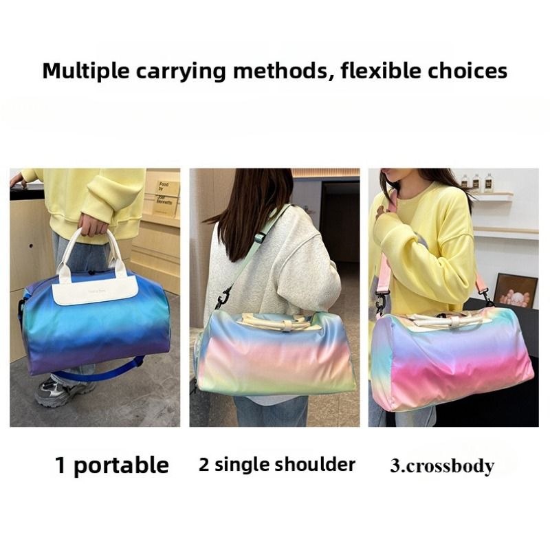 Gradient Color Travel Bag Unisex Lightweight Large Capacity Sports Fitness Bag For Short Trips With Dry And Wet Separation_voghion.com