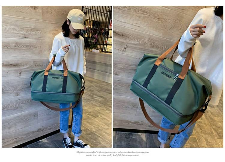 Sporttas voor dames met scheiding voor natte en droge spullen, opbergruimte voor schoenen, waterdichte reistas voor de sportschool, zwemmen, yoga en sport._voghion.com