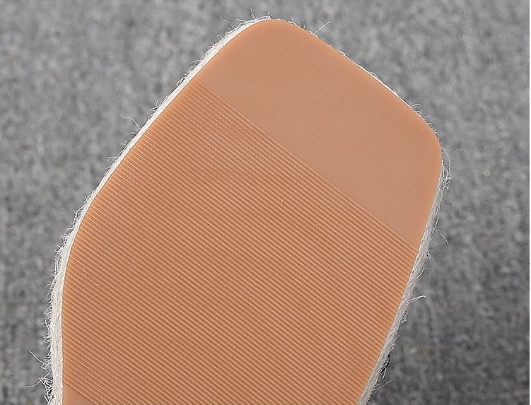 Ženske cipele Četvrtasti prsti Papuče na petu Ženske ljetne sandale s dijamantima Visoke potpetice Debeli donji dio Donji dio od slamnatog užeta_voghion.com