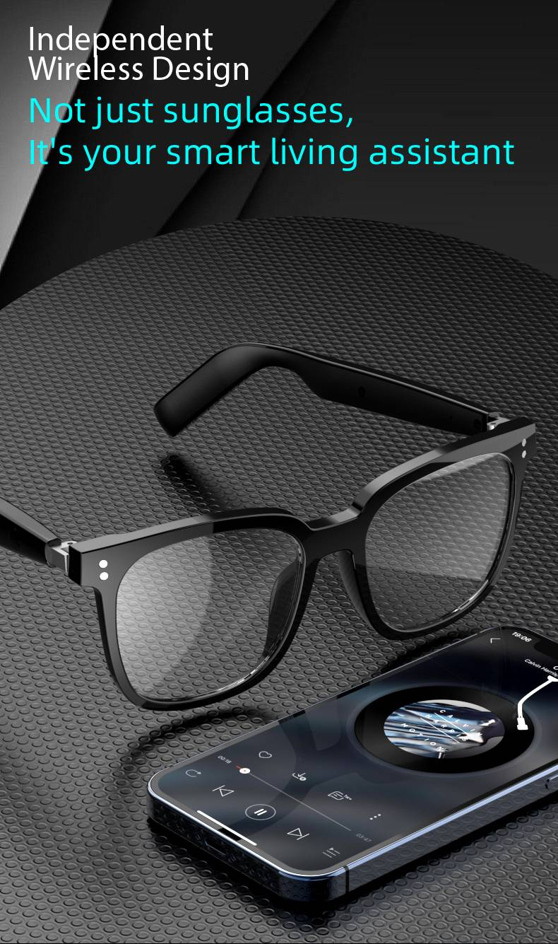 Smart Glasses Open Ear Bluetooth Zonnebril voor Mannen Vrouwen Bluetooth 5.4 Smart Glasses Touch Control Muziek Bellen Met Vervangbare UV-gefilterde Lenzen_voghion.com