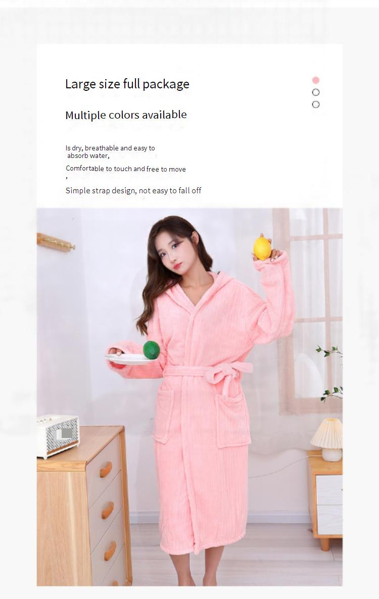 Winter Pineapple Knit Hooded Bathrobe - Ultra Plush Coral Fleece Robe With Cross-Tie Belt - Thick & Cozy Long Sleeve Bath Dress For Home Spa_voghion.com