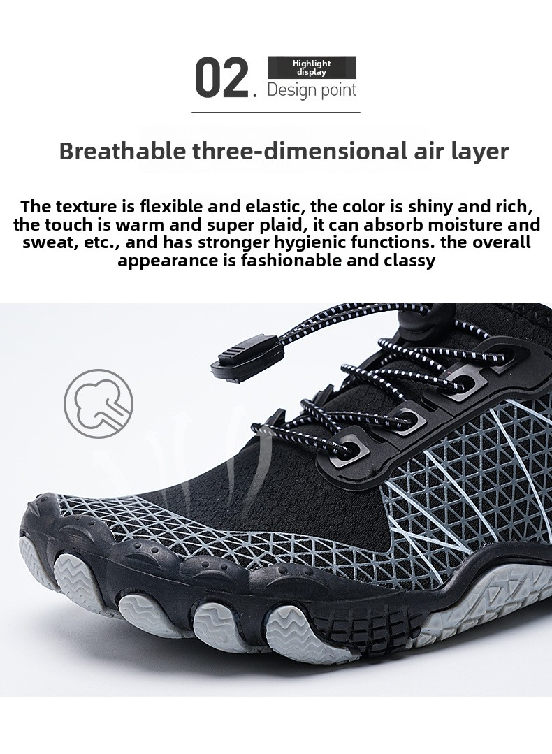 Zapatos acuáticos descalzos para hombre y mujer: zapatos acuáticos de cinco dedos de secado rápido con suela de goma antideslizante, ligeros y transpirables._voghion.com