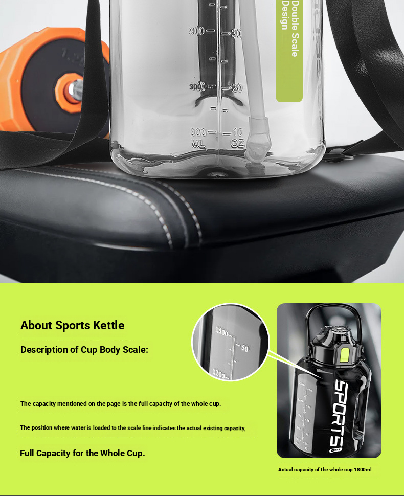 Tazza d'acqua di grande capacità, per uomo e donna, portatile, per sport, fitness, pancia, Dundong, secchio, tazza spaziale in plastica_voghion.com