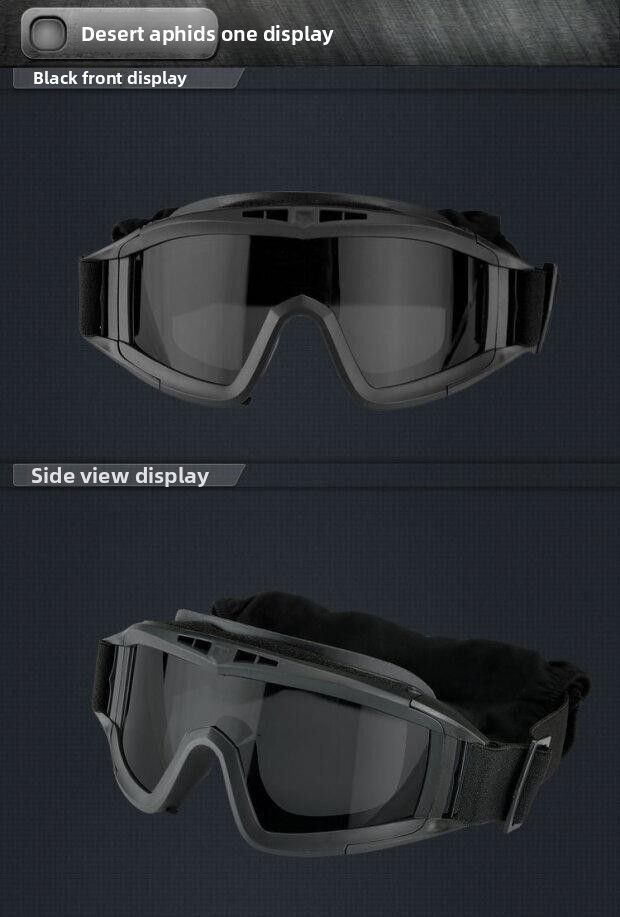 Outdoor Desert Tactical CS Glasses Protective Anti-fog Anti-drop Gear Windshield Goggles Windproof Sandproof_voghion.com