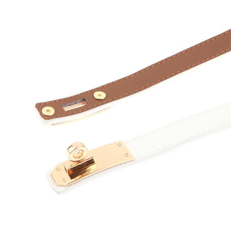 VROČ usnjen tanek pas Ženski modni dodatki za priložnostne priložnostne dodatke Oblikovanje steznika Gotski korejski korzet Nastavljiva kovinska zaponka_voghion.com