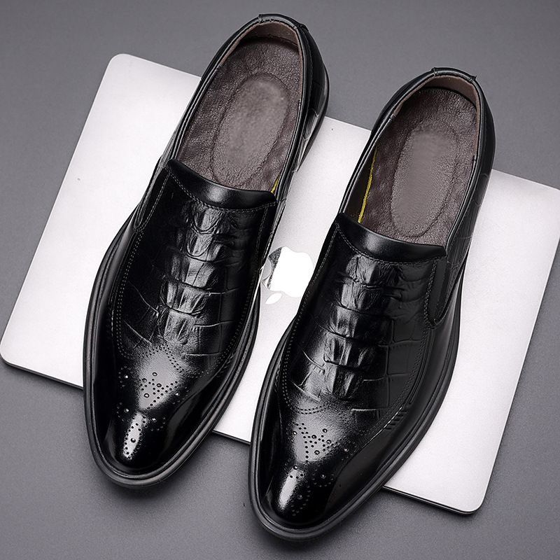 2025 Frühjahr Neues Top mit Krokodilmuster, Herren-Hochzeitsschuhe aus echtem Leder, High-End-Einzelschuhe_voghion.com