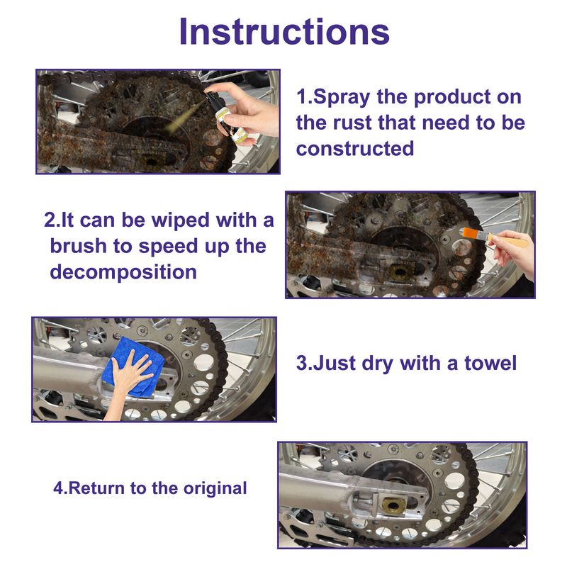 Rayhong Rust Remover For Cars, Lubricating Metal Steel Multi-Functional Wheel Screws Rust Proof Cleaning And Brightening Spray_voghion.com