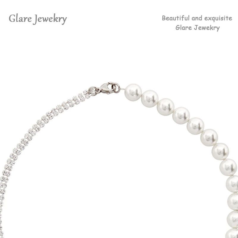 Collana di perle in metallo con design di gioielli Qingdao, personalità esagerata, da donna, girocollo corto, catena da collo, accessori_voghion.com