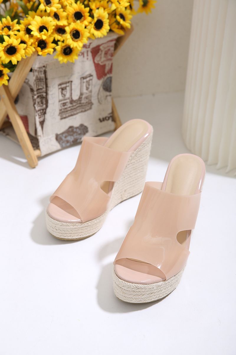 Damenschuhe Sommer Neue Sandalen Keilabsatz Wasserdichte Plateau Sandalen mit dicker Sohle High Heel Seil Römersandalen Große Größe_voghion.com