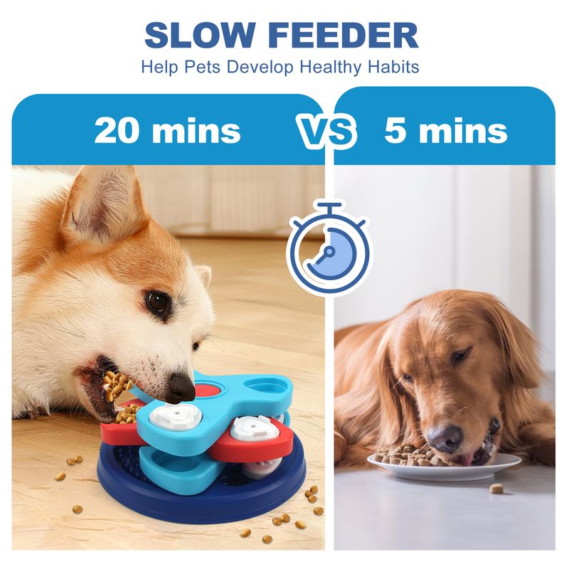 New Product Puzzle Food Hiding Foraging Pet Slow Feeder Bowl Multi-layer Rotating Dog Toy_voghion.com