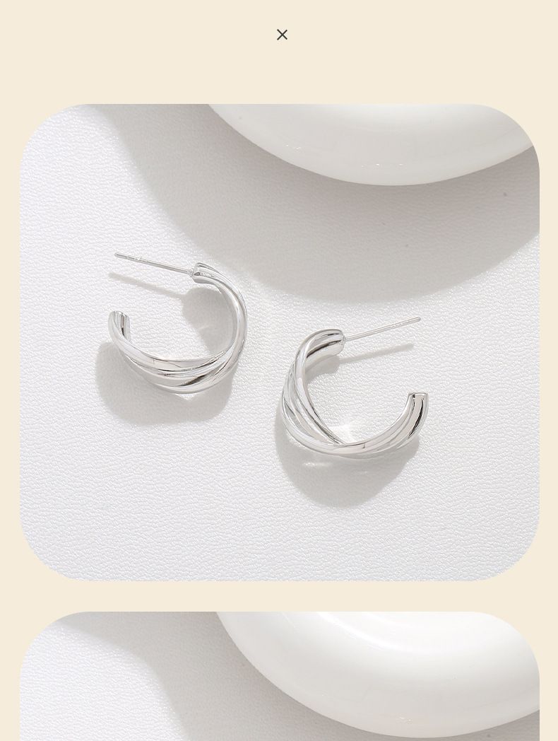 Orecchini semplici in metallo per donna, in argento puro 925, di alta qualità, con ciondoli a forma di nicchia, orecchini alla moda, leggeri e di lusso, con aghi in argento._voghion.com