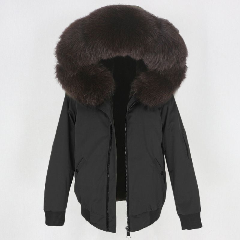 Women's Clothing New Style Parka With Thickened Artificial Fur Lining, Detachable Real Fur Large Fur Collar Jacket For Women_voghion.com