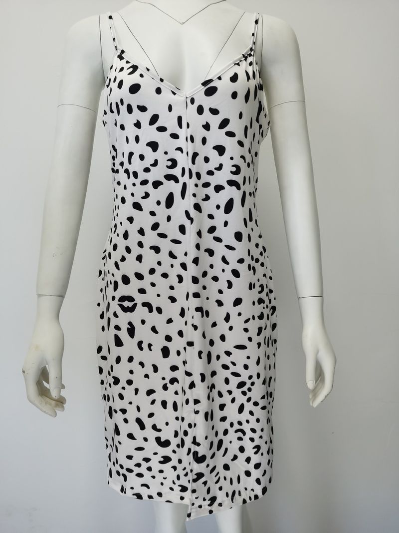 Rochie de damă sexy, cu imprimeu leopard și decolteu în V, primăvară/vară 2023_voghion.com