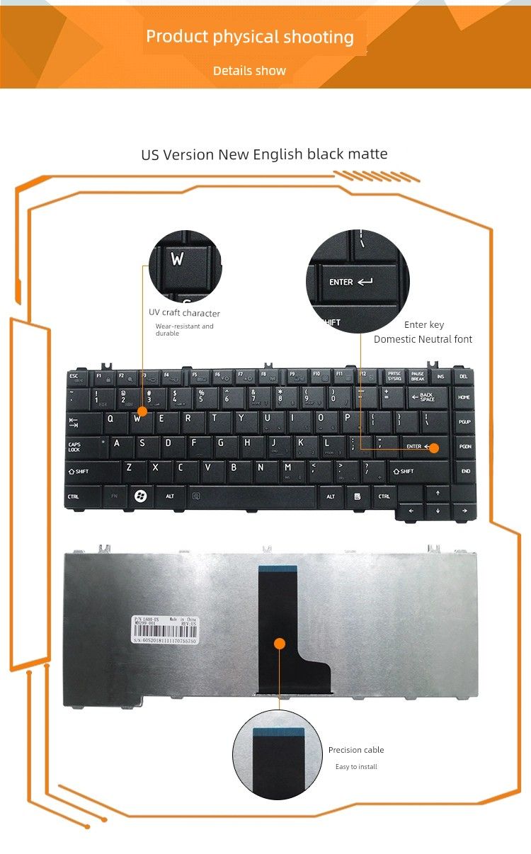 Aplicable a Toshiba L600/D L630 C640 L745d Teclado L700 L730 L645 C600 L640_voghion.com