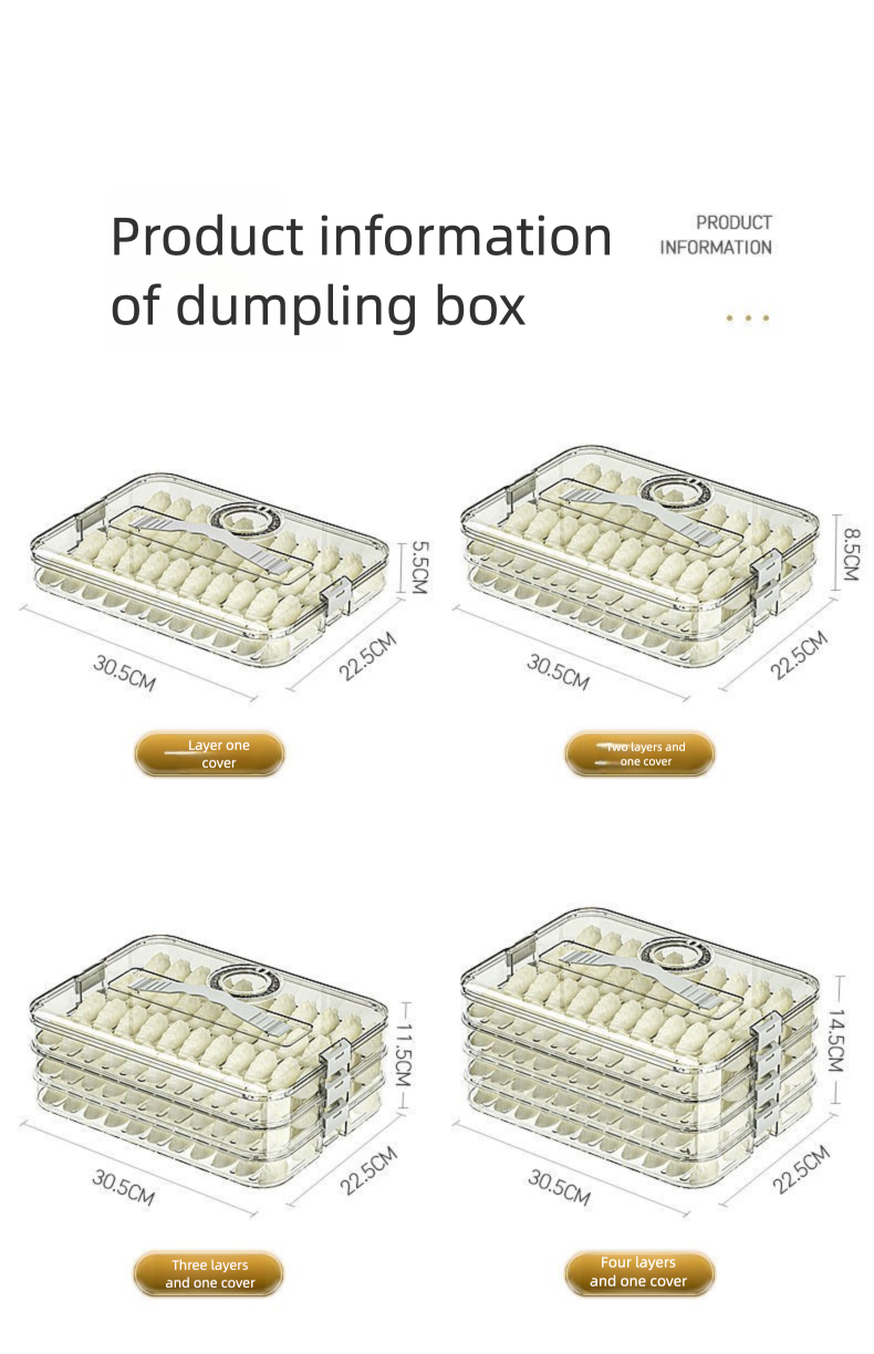 Dumpling Storage Freezer Kitchen Food Grade Timer Quick-Frozen Dumplings Wonton Refrigerator Sealed Fresh-Keeping Box_voghion.com