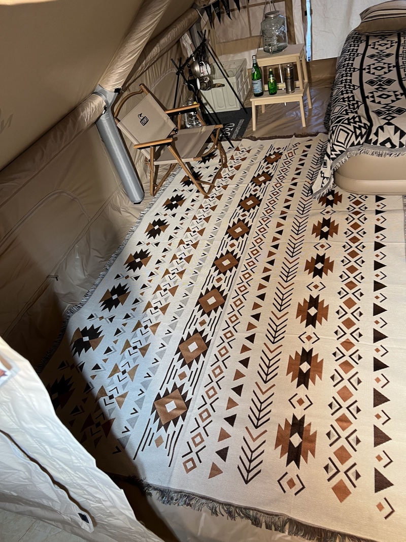 Vanlife Ethno-Stil Zelt-Innenkissen, aufblasbares Bett, Sofa, Decke, Strand, Picknick-Teppich_voghion.com