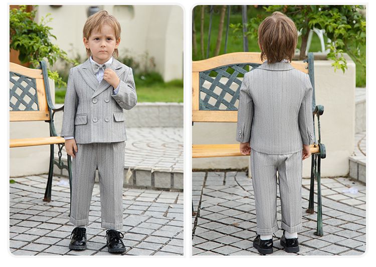 Kinderkleidung Kinderkleid hübscher Junge Anzug Weste Anzug kleiner Junge Geburtstagsgastgeber Klavierkleid Leistungskostüm_voghion.com