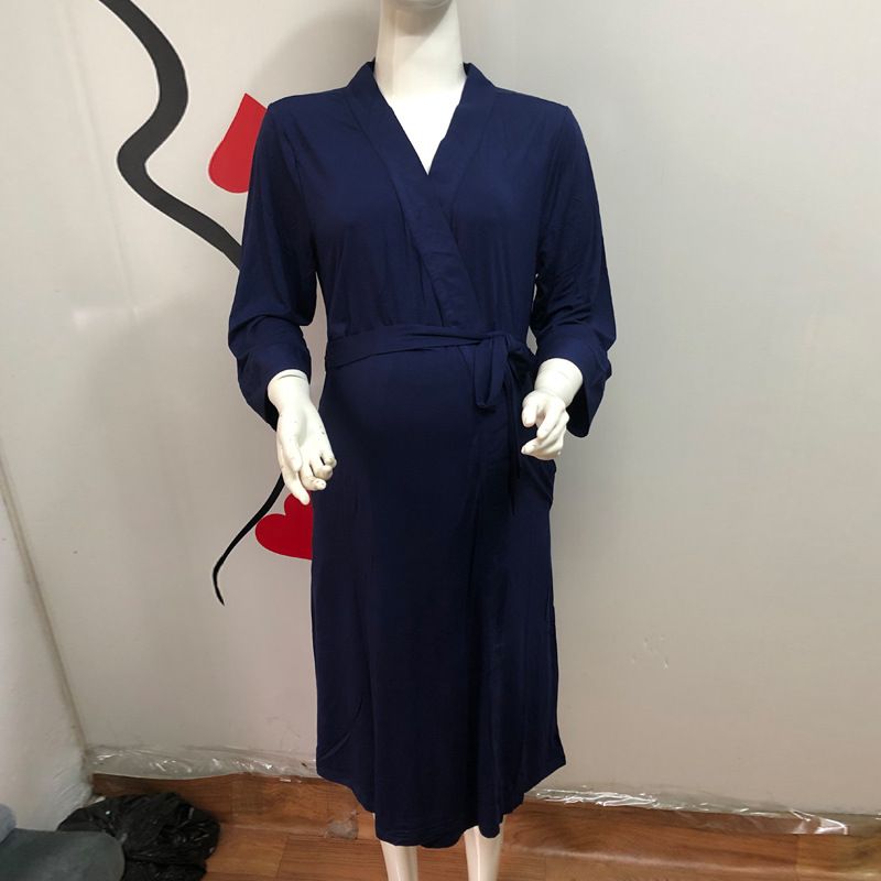 Pyjama printemps/été pour femmes enceintes, peignoirs, Cardigan fin, ample et confortable de couleur unie, maison d'allaitement_voghion.com