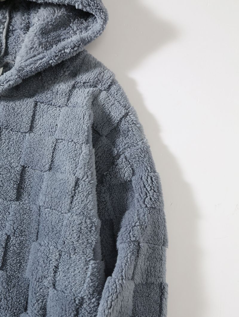 Übergroßer Fleece-Hoodie für Herren – Winter-Pullover mit Sherpa-Futter und Karomuster (S-XXL)_voghion.com