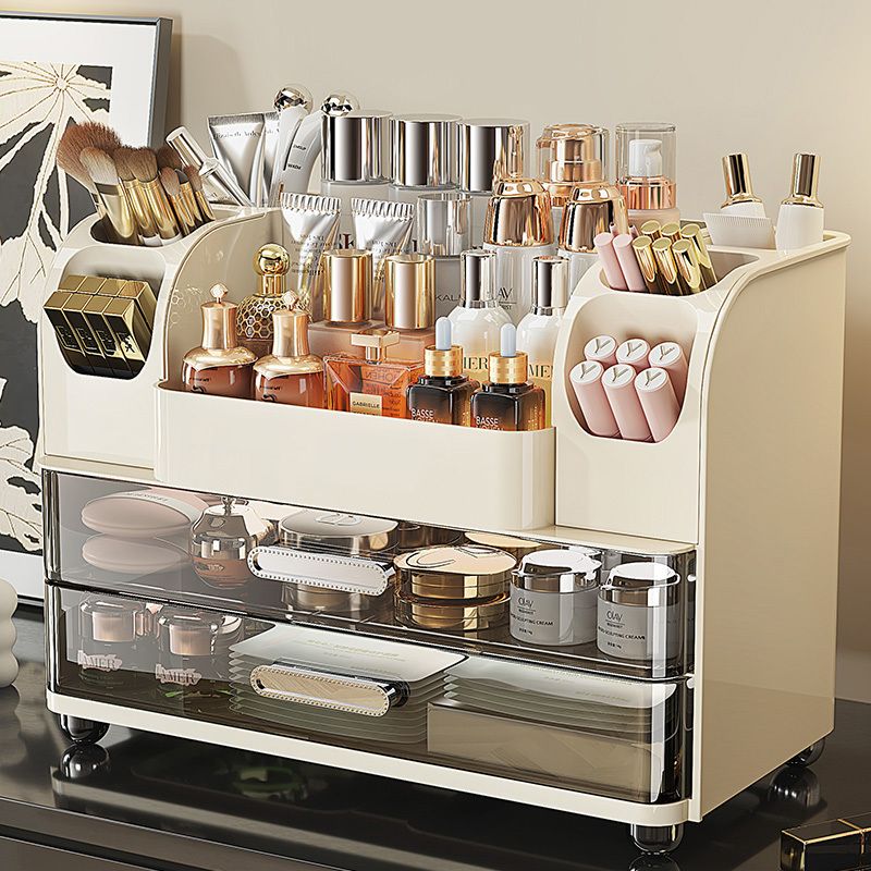 【Gorąca sprzedaż w sklepie】 Pudełko do przechowywania kosmetyków, lekka luksusowa toaletka, biurko łazienkowe, półka do pielęgnacji skóry, makijaż_voghion.com