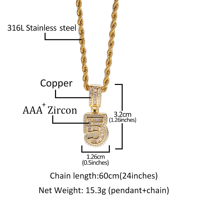 Nouveau pendentif en zircon style hip-hop numérique « Ice Sugar », design alternatif et tendance, pour colliers et accessoires de personnalisation._voghion.com