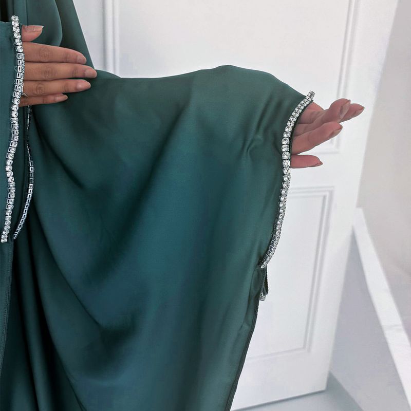 Damenbekleidung Frühlings- und Sommerparty Perlenbesetztes mattes Satinkleid Robe LR831_voghion.com
