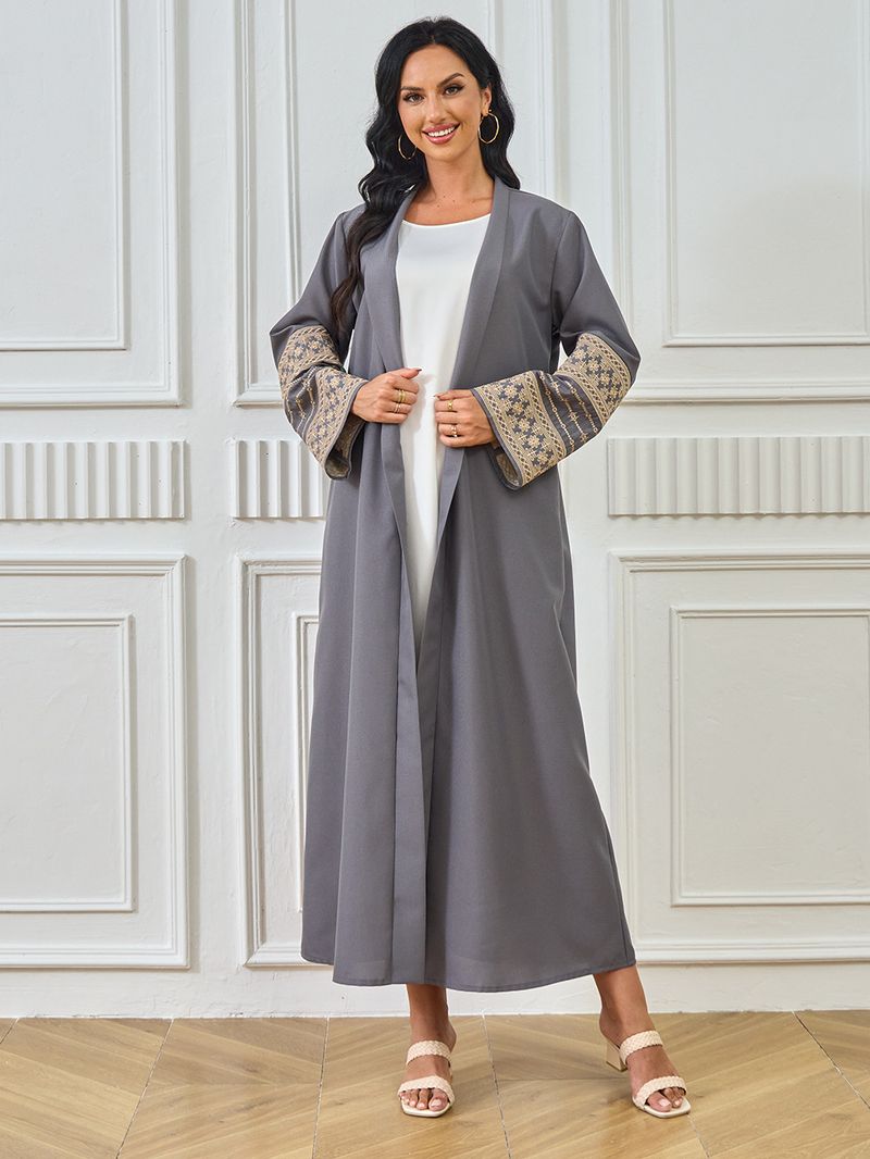 Sieviešu apģērbs Abaya Tuvo Austrumu musulmaņu modes elegants kardigans izšūta kleita sieviešu halāts_voghion.com