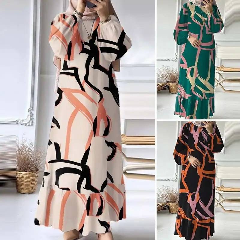 Türkei Abaya Mulism Mode Kleider Langarm Maxi Sommerkleid Abayas Für Frauen Eid Mubarek Robe IsIamic Vestidos Kaftan_voghion.com