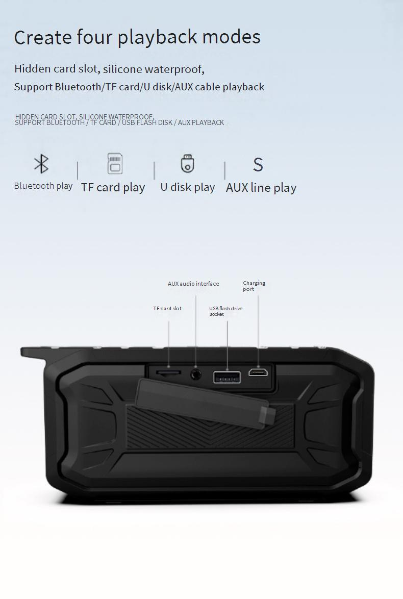 Portable Speakers New Private Model Waterproof Bluetooth Speaker Outdoor Portable Card Wireless TWS Bluetooth Speaker_voghion.com