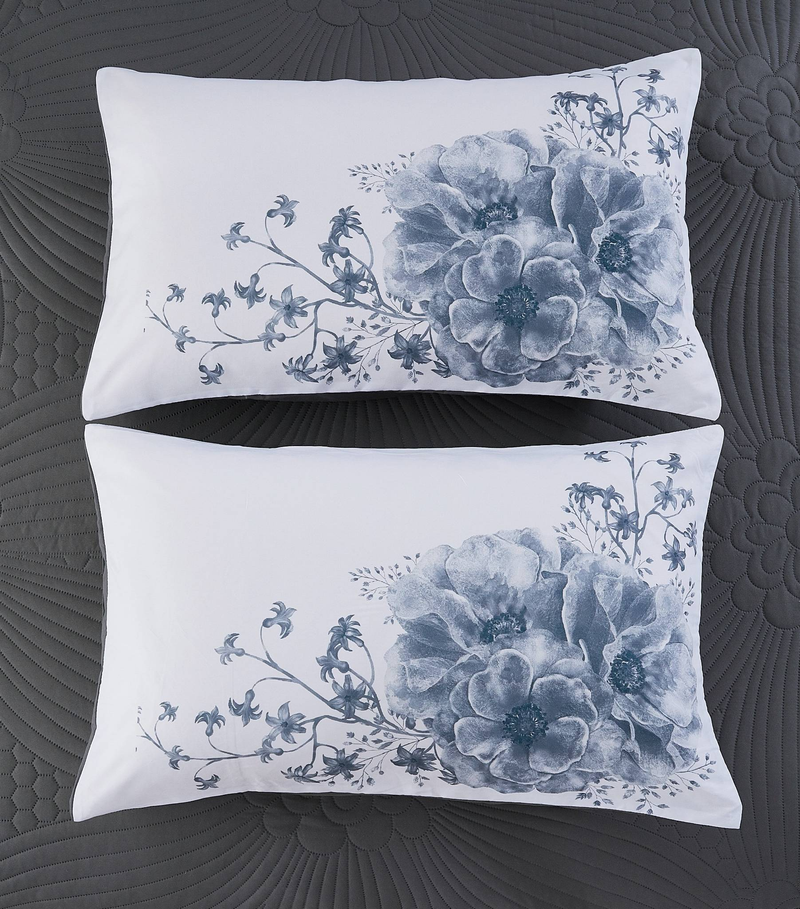 CG20 Blumenset, geeignet für Schlafzimmer und Wohnzimmer (1 * Tagesdecke + 2 * Kissenbezüge, kein Bettdeckenkern oder Kissenkern)_voghion.com