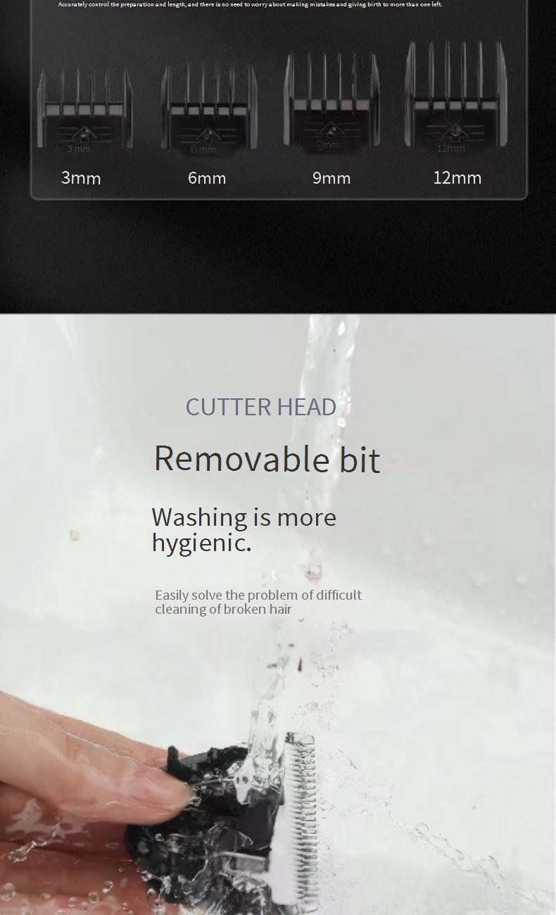 Cortapelos eléctrico, cortadora de pelo eléctrica, cortadora de pelo eléctrica recargable, afeitadora eléctrica autoafeitadora, uso doméstico_voghion.com