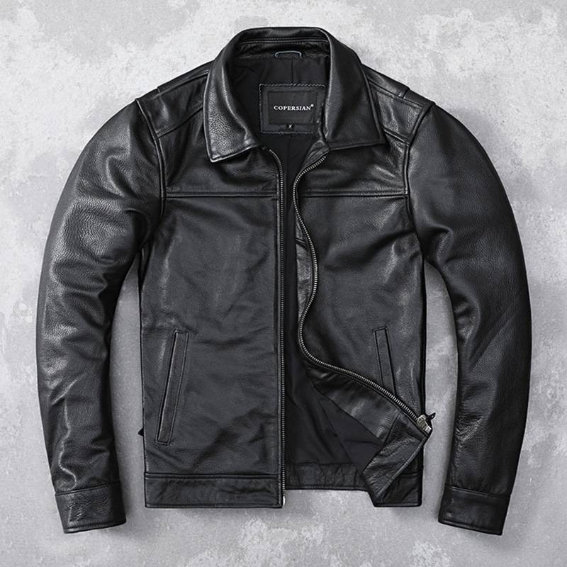 Premium-Businessjacke aus echtem Leder für Herren im Slim Fit – Klassisch Braun & Schwarz, kurz, leicht & stylisch (S-6XL)_voghion.com