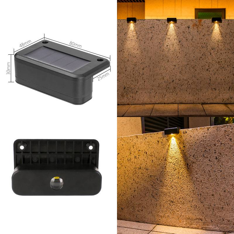 Luci solari per gradini, luci da giardino impermeabili per esterni con accensione/spegnimento automatico, LED bianco caldo per illuminazione di patio, vialetti, terrazze e recinzioni._voghion.com