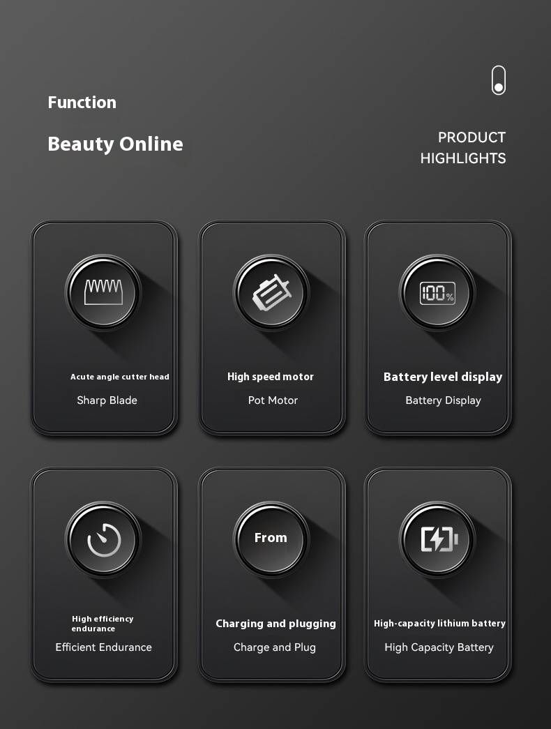 Professioneller kabelloser Haarschneider für Männer und Frauen – wiederaufladbarer Trimmer aus Edelstahl mit geringem Geräuschpegel und wasserdichtem Design_voghion.com