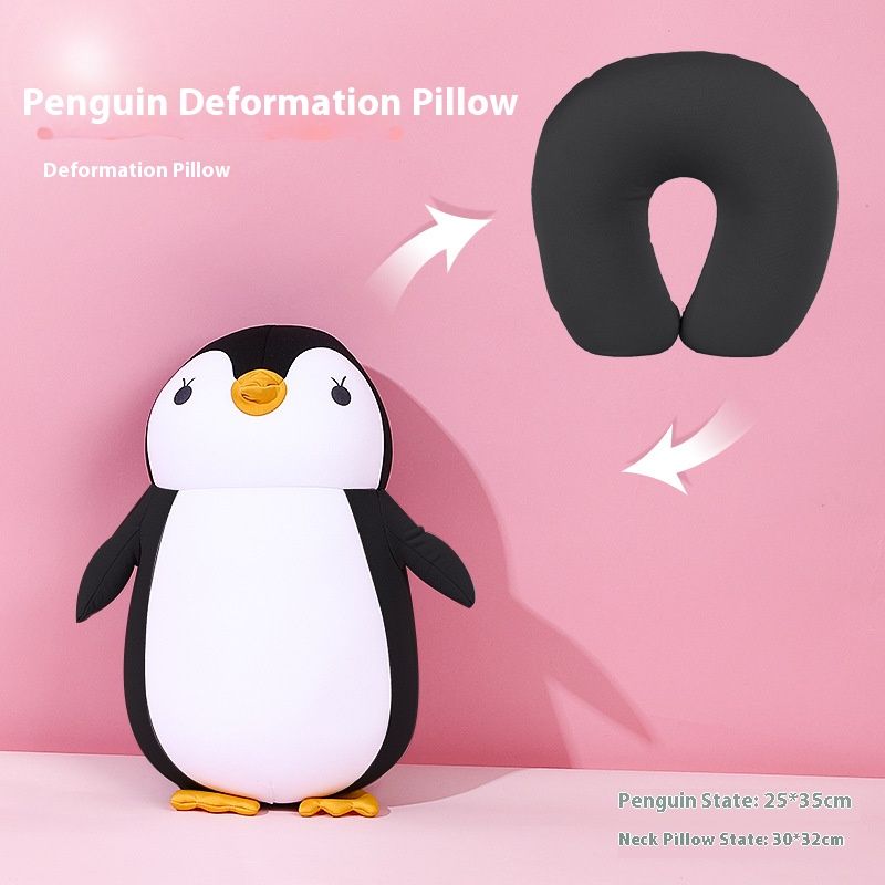 2-in-1 umwandelbares U-förmiges Nackenkissen und Umarmungskissen – Memory Foam-Perlen, süßes Cartoon-Design, benutzerdefinierte Logo-Option_voghion.com