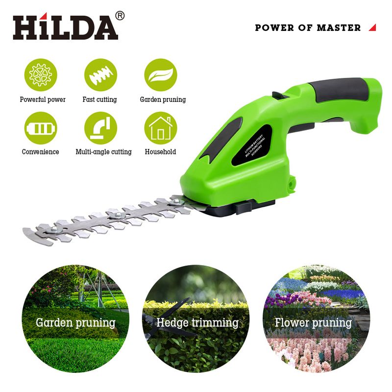 HILDA Cordless Lithium-Ion Hedge Trimmer With 7.2V Battery, Lightweight & Ergonomic Design For Precise Garden Shaping_voghion.com