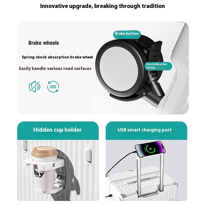 Valigia resistente per PC con ruote girevoli, lucchetto TSA e cerniera anti-scoppio - Valigia leggera per viaggiare in colori classici, cerniera anti-esplosione_voghion.com